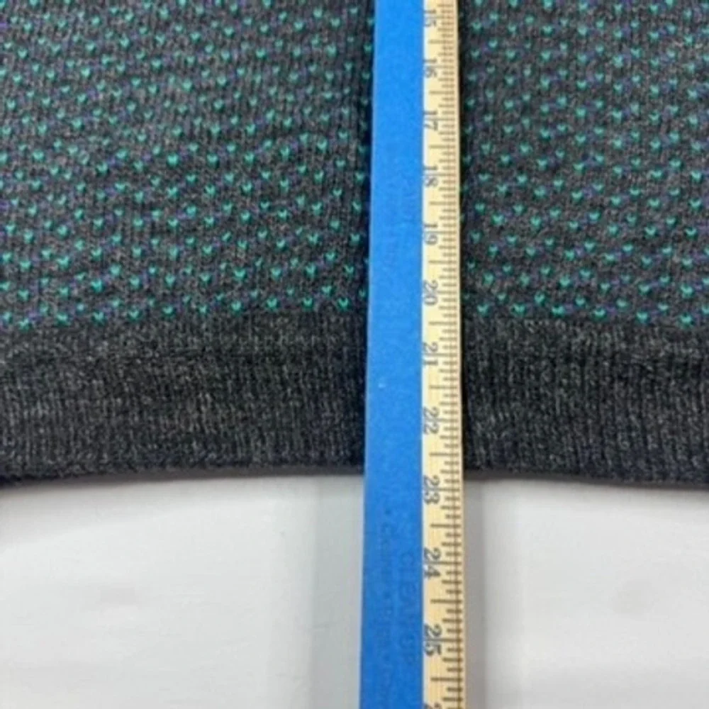 L.L. Bean Vintage 80s Birdseye Sweater Men Small Gray Blue Wool Fisherman Norway